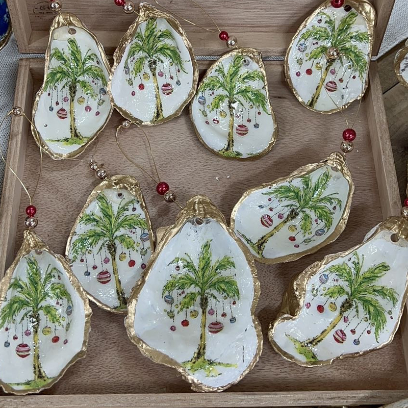 Palm Tree Oyster Shell Ornament Jneros