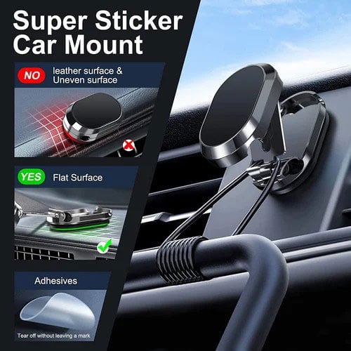 Last Day Promotion 75% OFF – Alloy Folding Magnetic Car Phone Holder