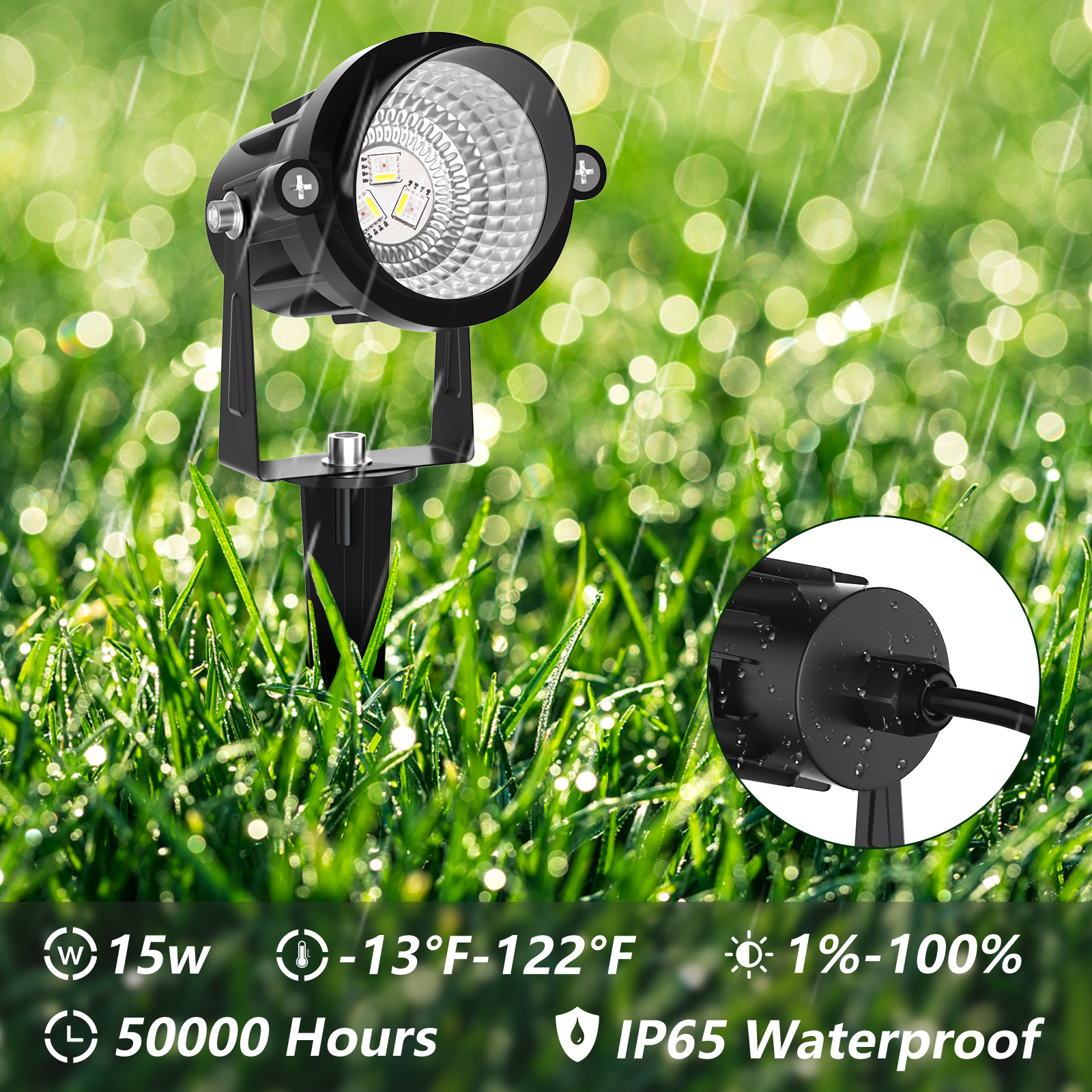 Landscape Light LED,Znfrt Low Voltage IP65 Waterproof Outdoor Landscaping Spot Lights,RGB Color Changing Remote Control Dimmable Outdoor Landscape Lights Suitable for Patio Garden Driveway Porch