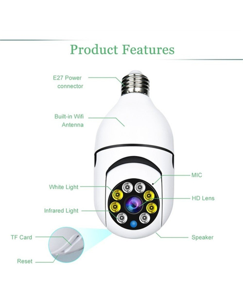 🔥80%OFF🔥Wireless Wifi Light Bulb Camera Security Camera Premium