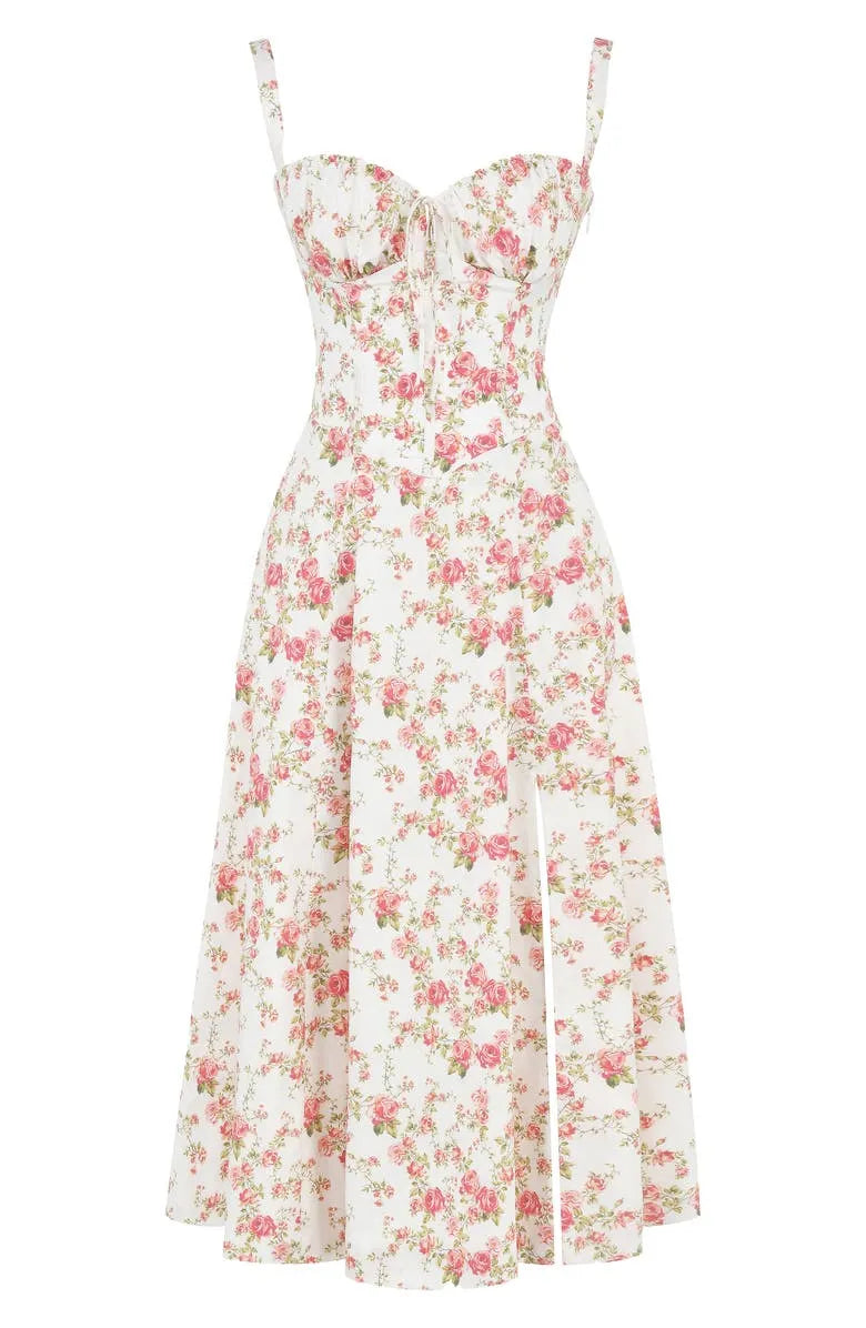 Floral Bustier Midriff Waist Shaper Dress (Buy 2 VIP Shipping)