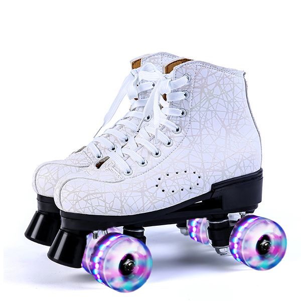 Chicinskates New White Double Row Roller Skates