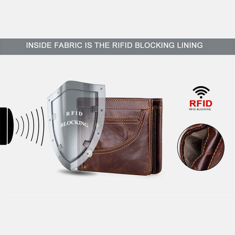 Fashionable Real Leather Slim RFID Wallet