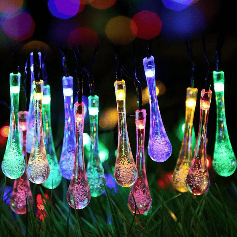 MAGICAL LED WATERDROP STRING LIGHT - 8 MODES SOLAR OUTDOOR FAIRY LIGHTS FOR CHRISTMAS PARTY LIGHTING