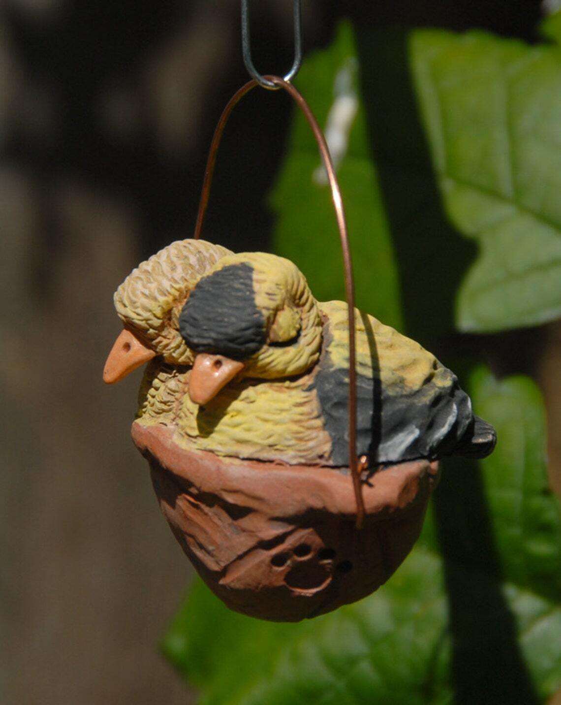 Sleeping Gold Finches Ornament
