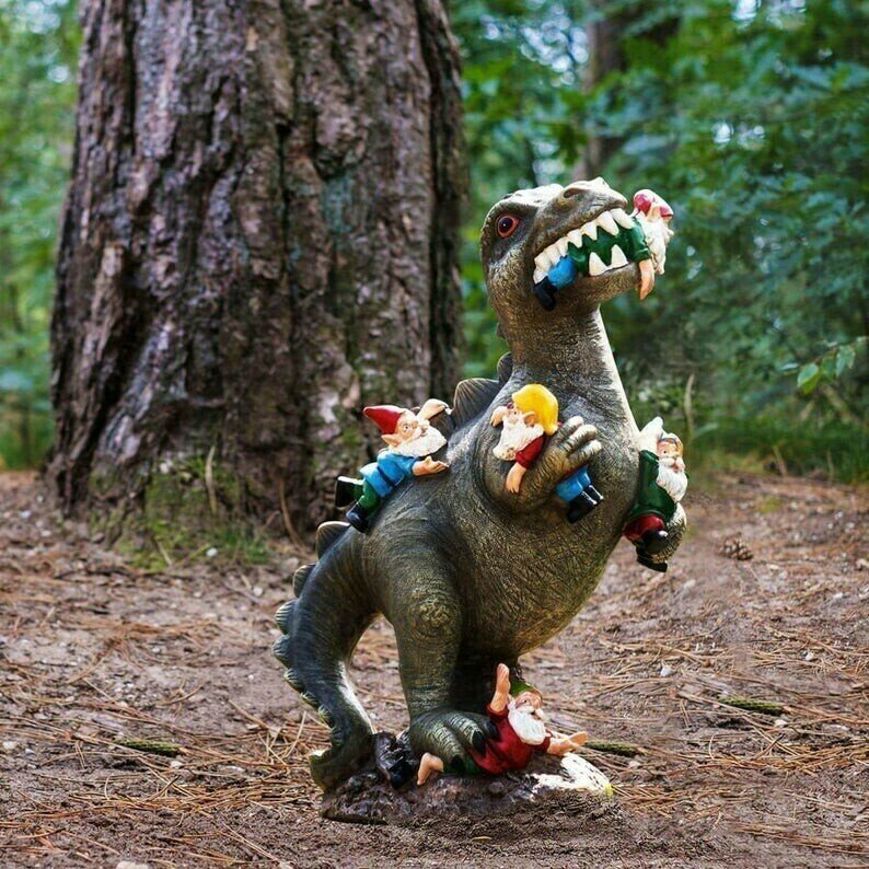 🦕 Mother's Day Sale 50%OFF - Dinosaur Eating Gnomes Garden Ornament