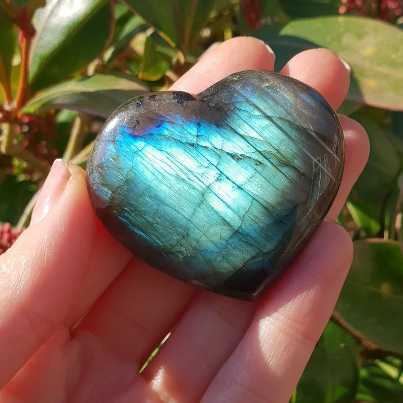 Labradorite Heart Stone