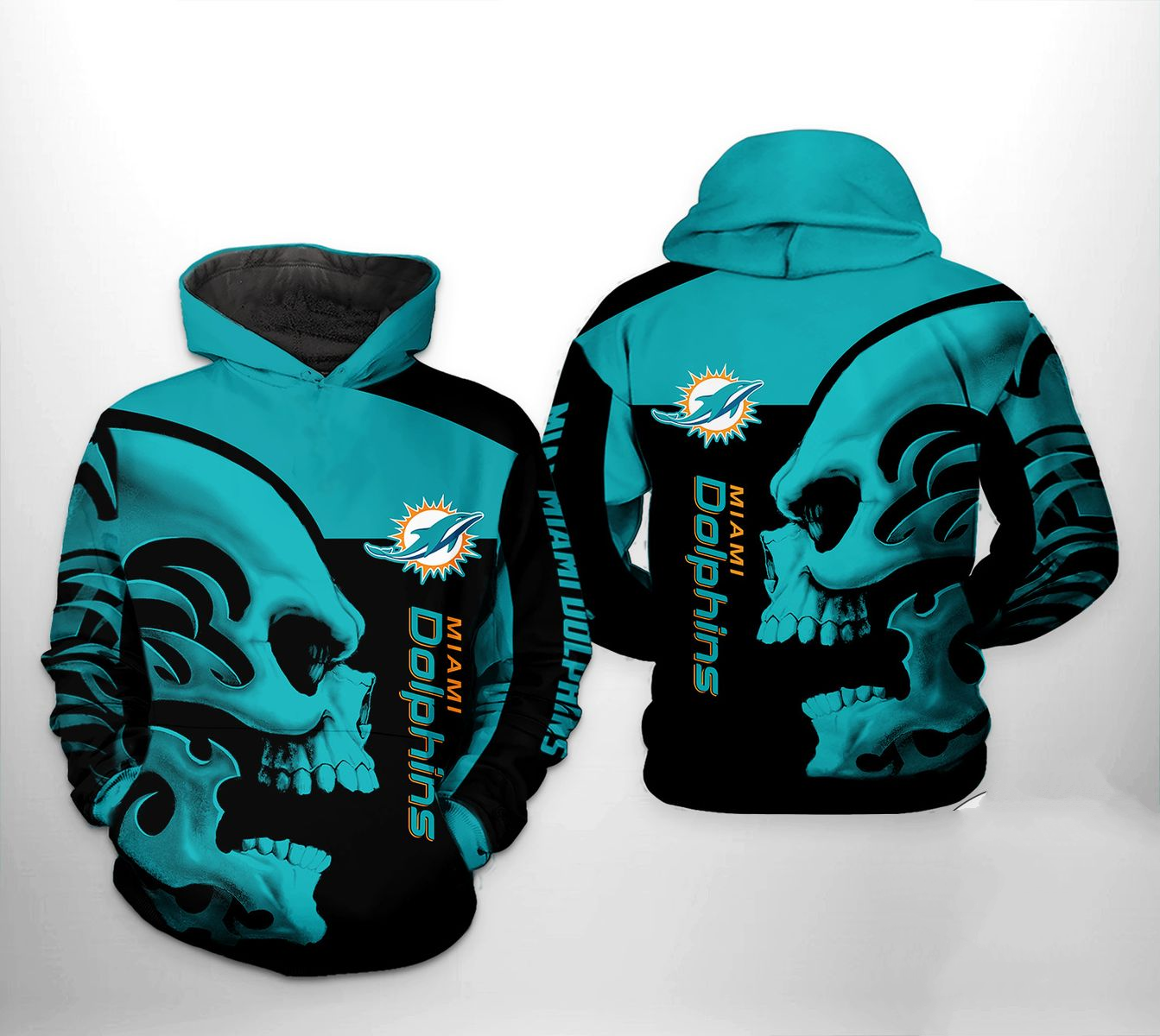 MIAMI DOLPHINS 3D HOODIE SKULL104