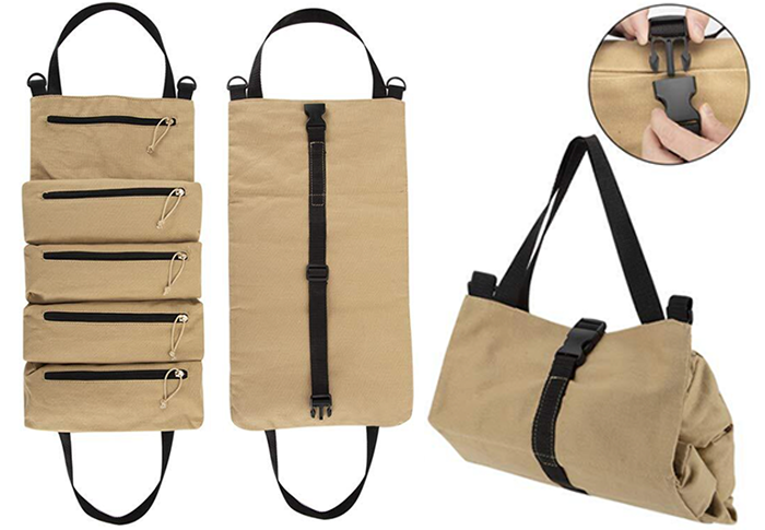 Super Tool Roll Up Bag - Multi Purpose Hanging Tool Organizer Pouch Car Camping Gear