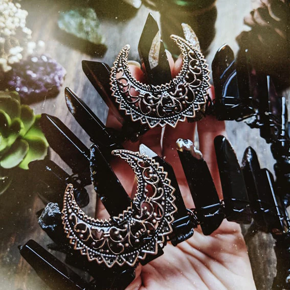 Nemesis - Black Agate Witch Crystal Crown