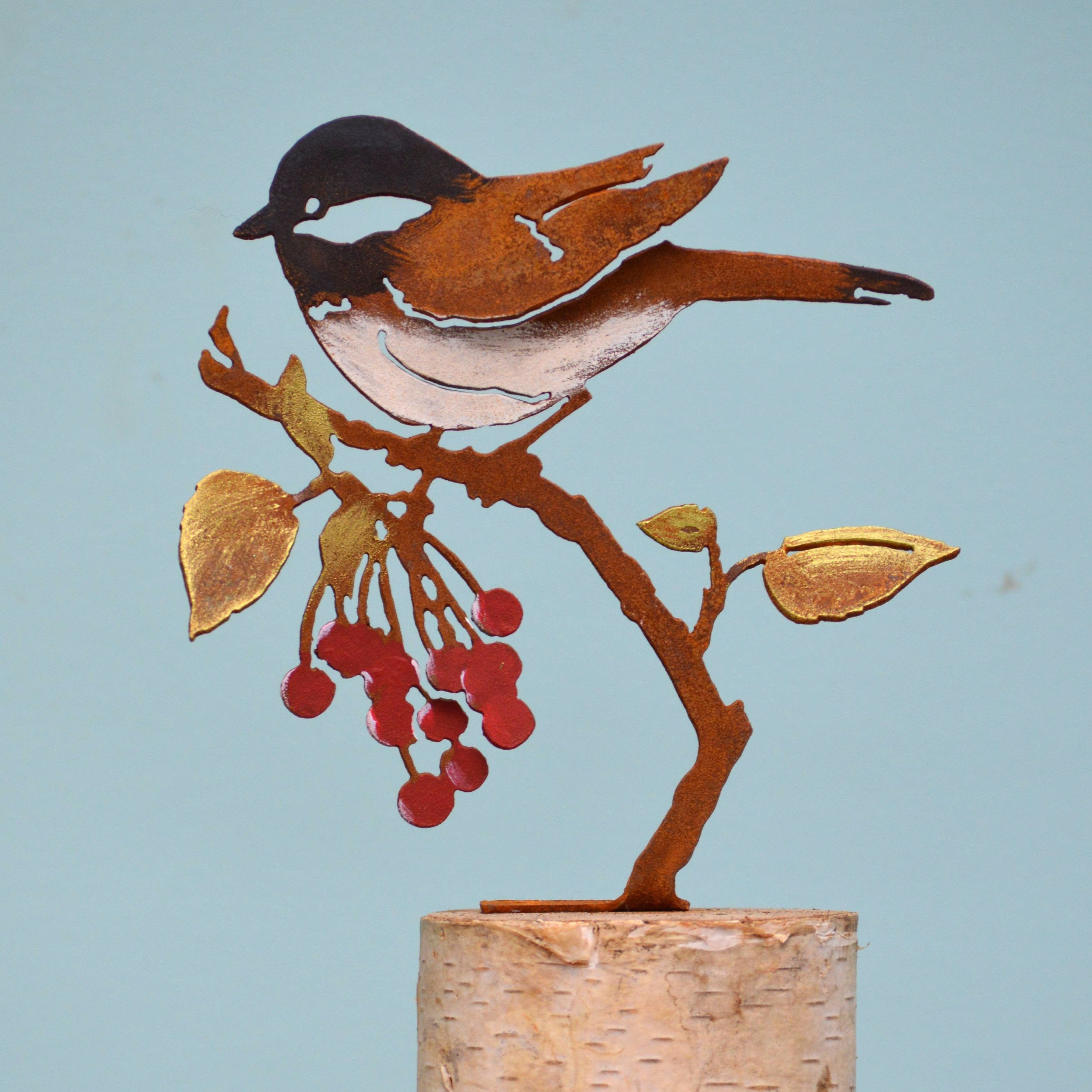 Bird on Wild Cherry - Painted