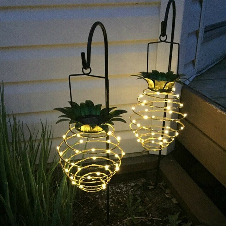 Pineapple Shape Outdoor Solar Hanging Light Waterproof Wall Lamp