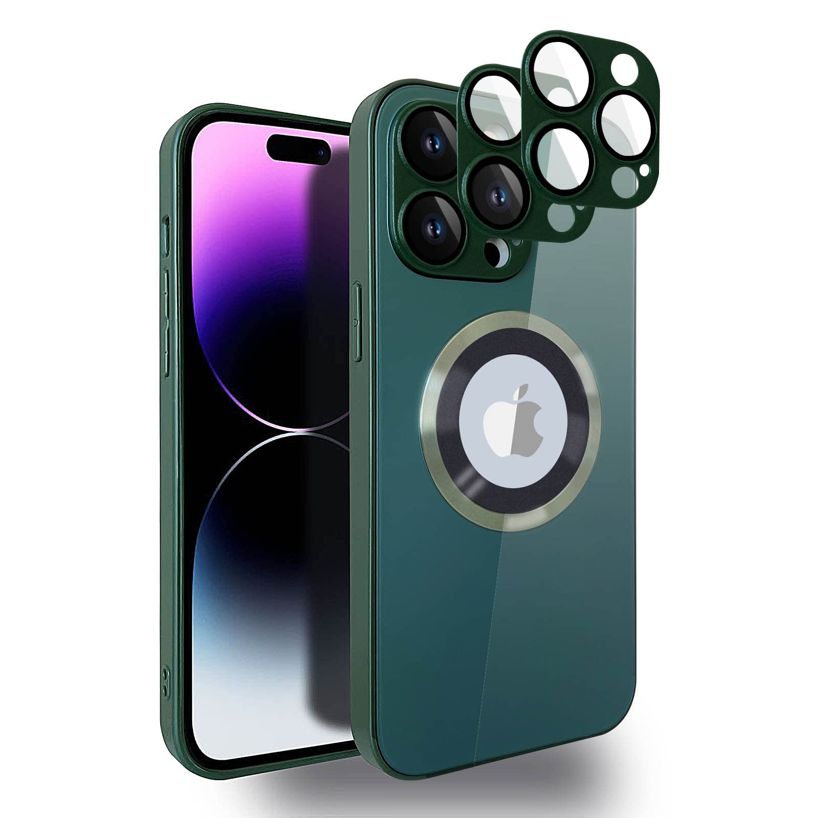 Magnetic AG Glass Frosted Case with Camera Lens Protector for iPhone