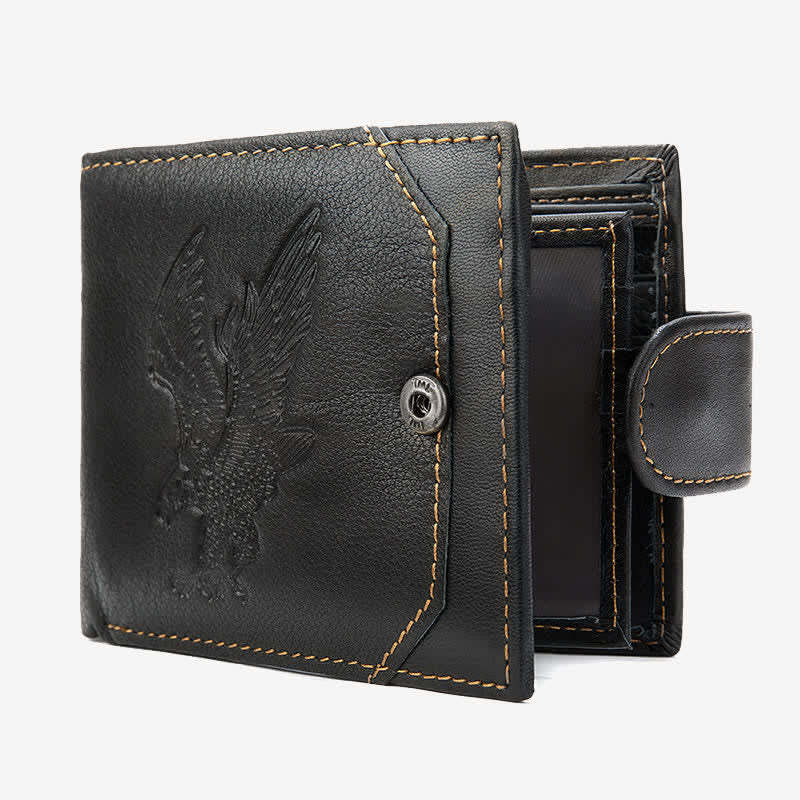 Men's Genuine Leather Wallet Large Capacity Bifold Credit Card Holder