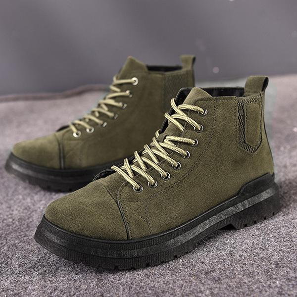 Chicinskates Men's Round Toe Suede Leather Short Boots