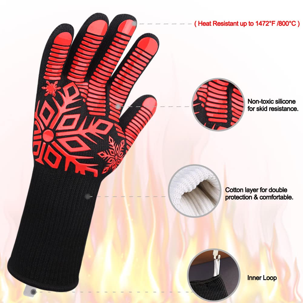 🔥BBQ Gloves Extreme Heat Resistant 932°F(500°C)