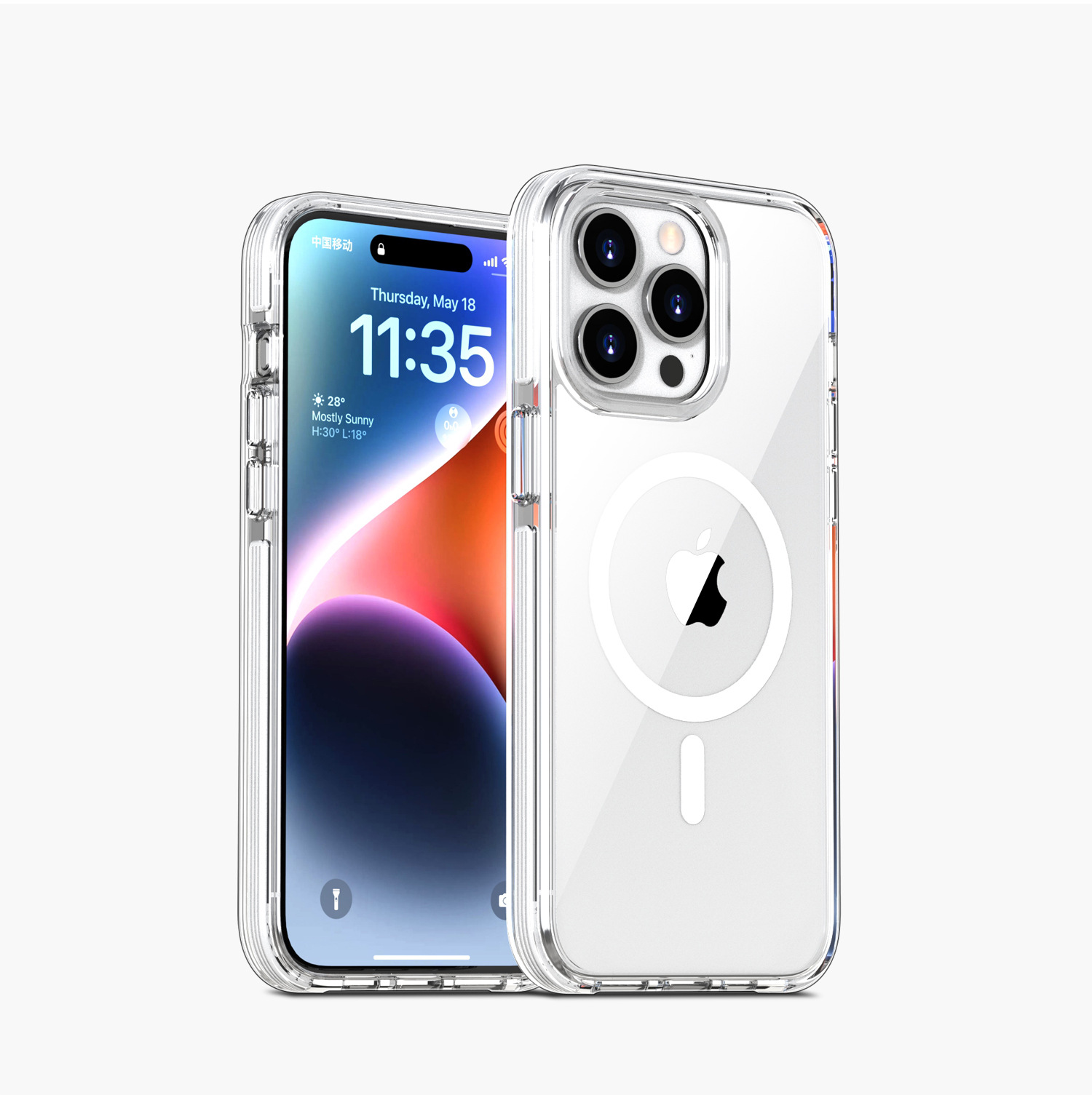 Transparent HD Edging Magnetic Suction Case Cover for iPhone