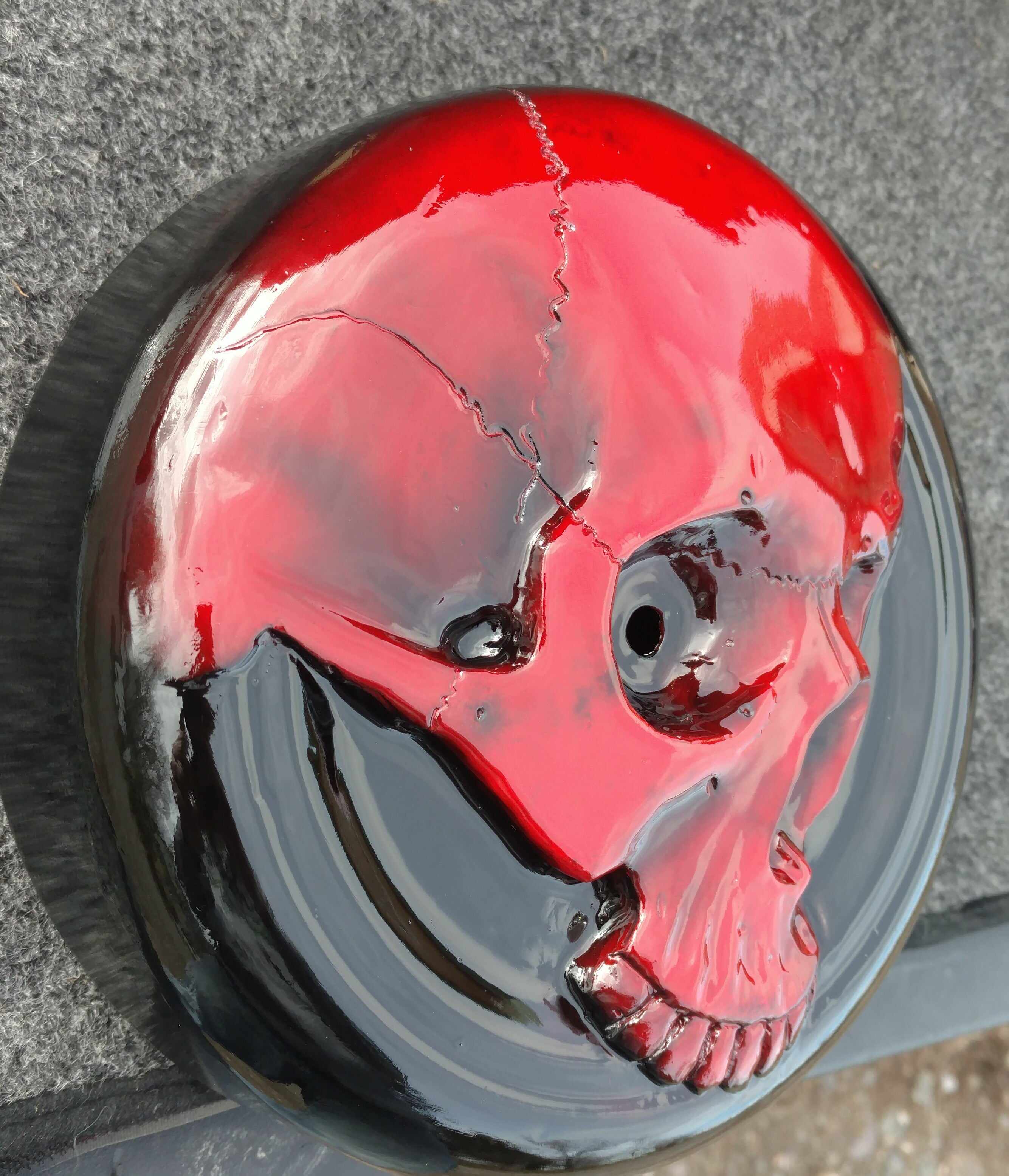 Harley Motorcycle Harley Scarlet Red Harley-davidson Skull Air Cleaner