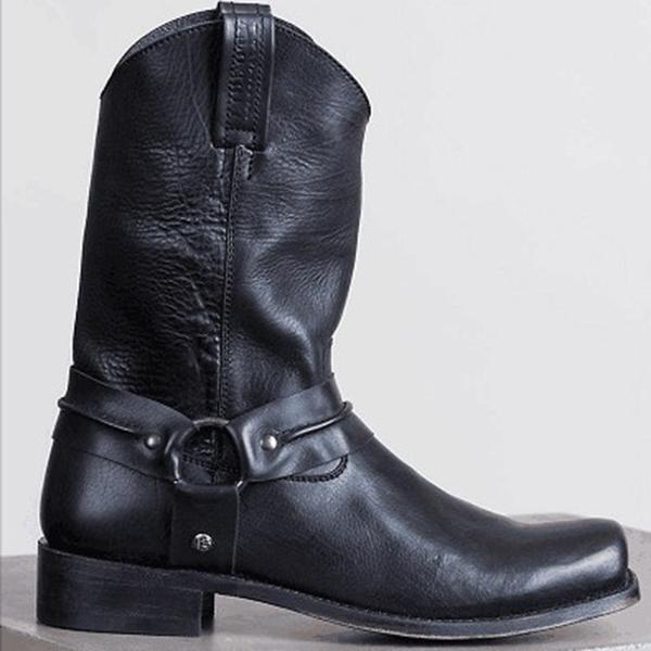 Chicinskates Men's Solid Color Mid-Calf Knight Boots