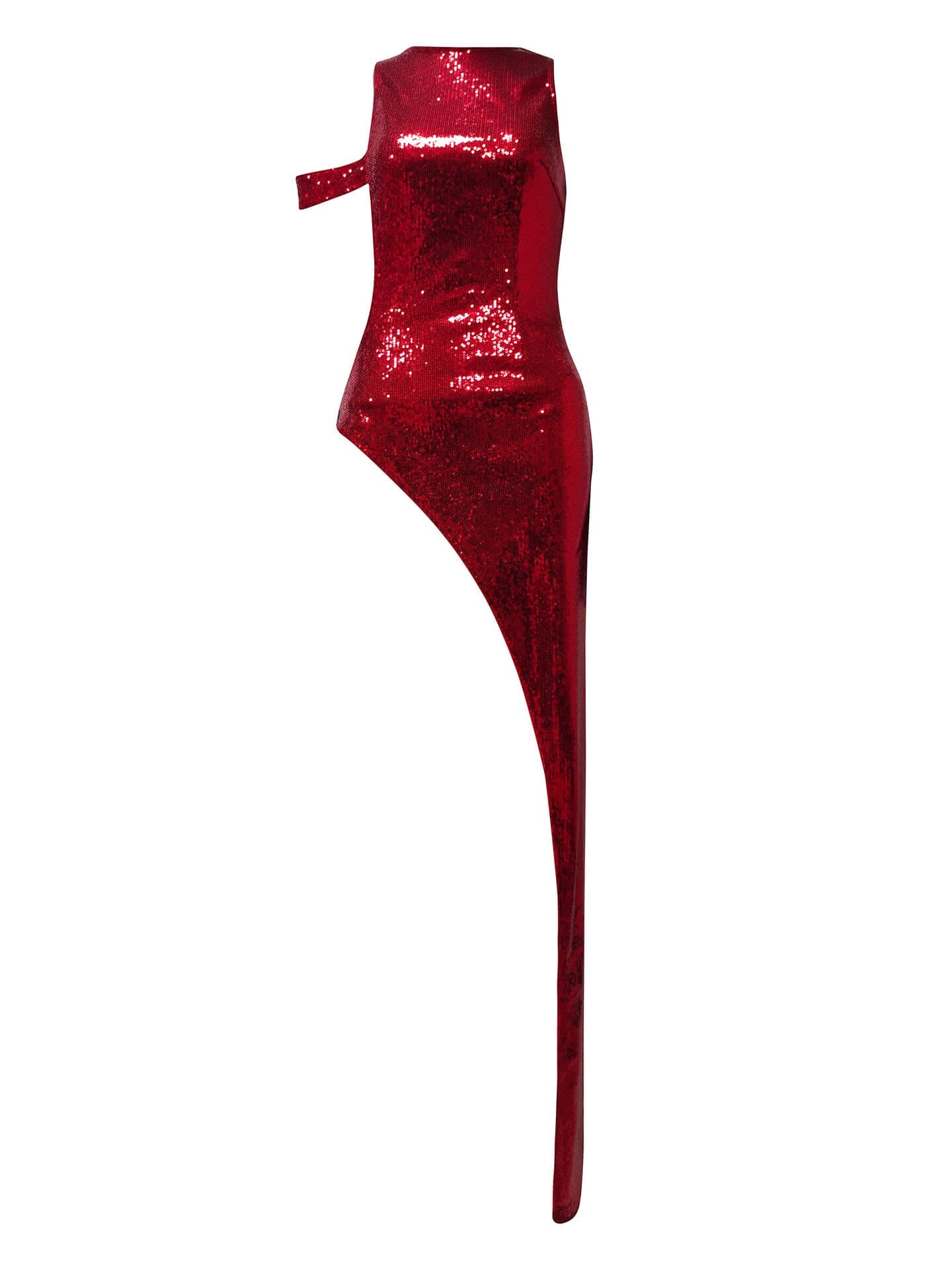 Ingrid Sequin Cutout Asymmetric Maxi Dress