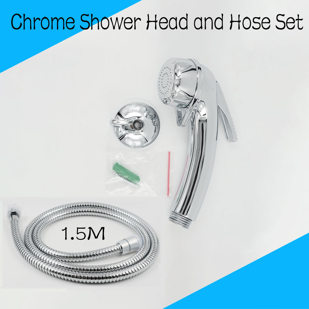 Chrome Handheld Shower Head and Hose 1.5m Set for Caravan/Motorhome/Campervan