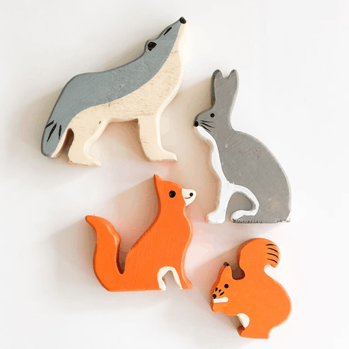 Natural Wood Full Set Forest Animals