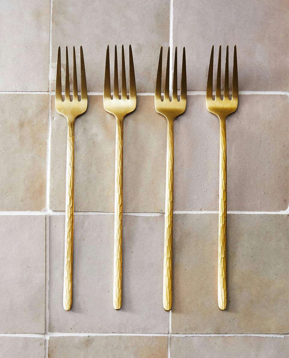 BOX 4 FORKS WITH HAMMERED HANDLE - Home