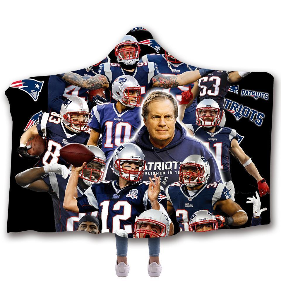 NEW ENGLAND PATRIOTS CLASSIC 3D HOODED BLANKET