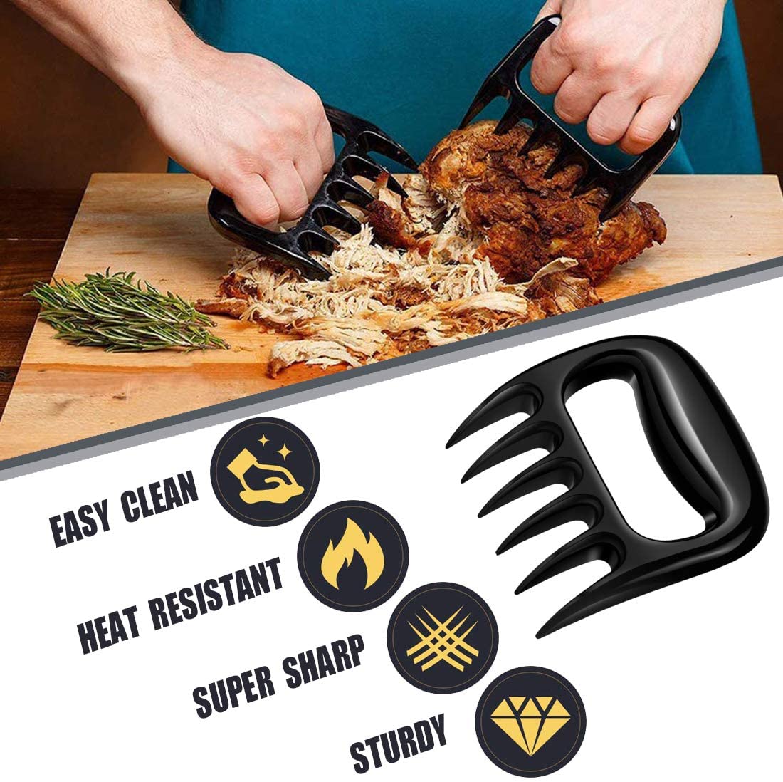 🎁Christmas Promotion🎄【50% OFF & BUY 2 GET 1 FREE】Bear Claw Shape Barbecue Forks Meat Shredder Claws