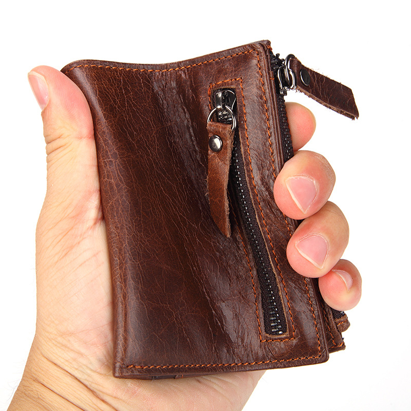 Multifunctional Genuine Leather Bifold Short Wallet