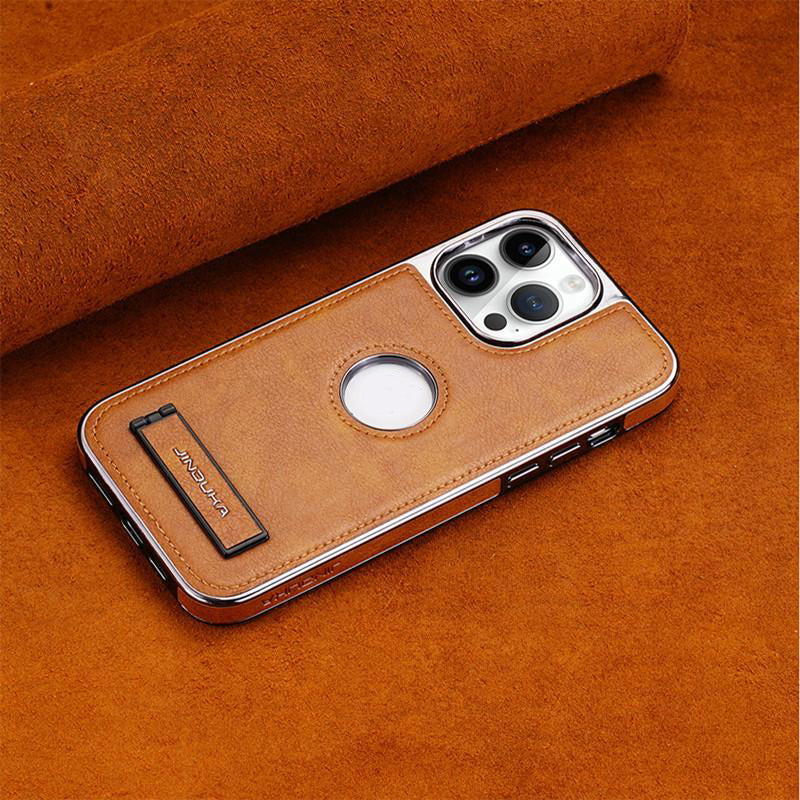 Creative Leather Invisible Stand Phone Case