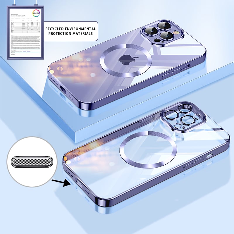 Electroplating Wireless Magnetic Charging All-Inclusive With Lens Protection Case for iPhone