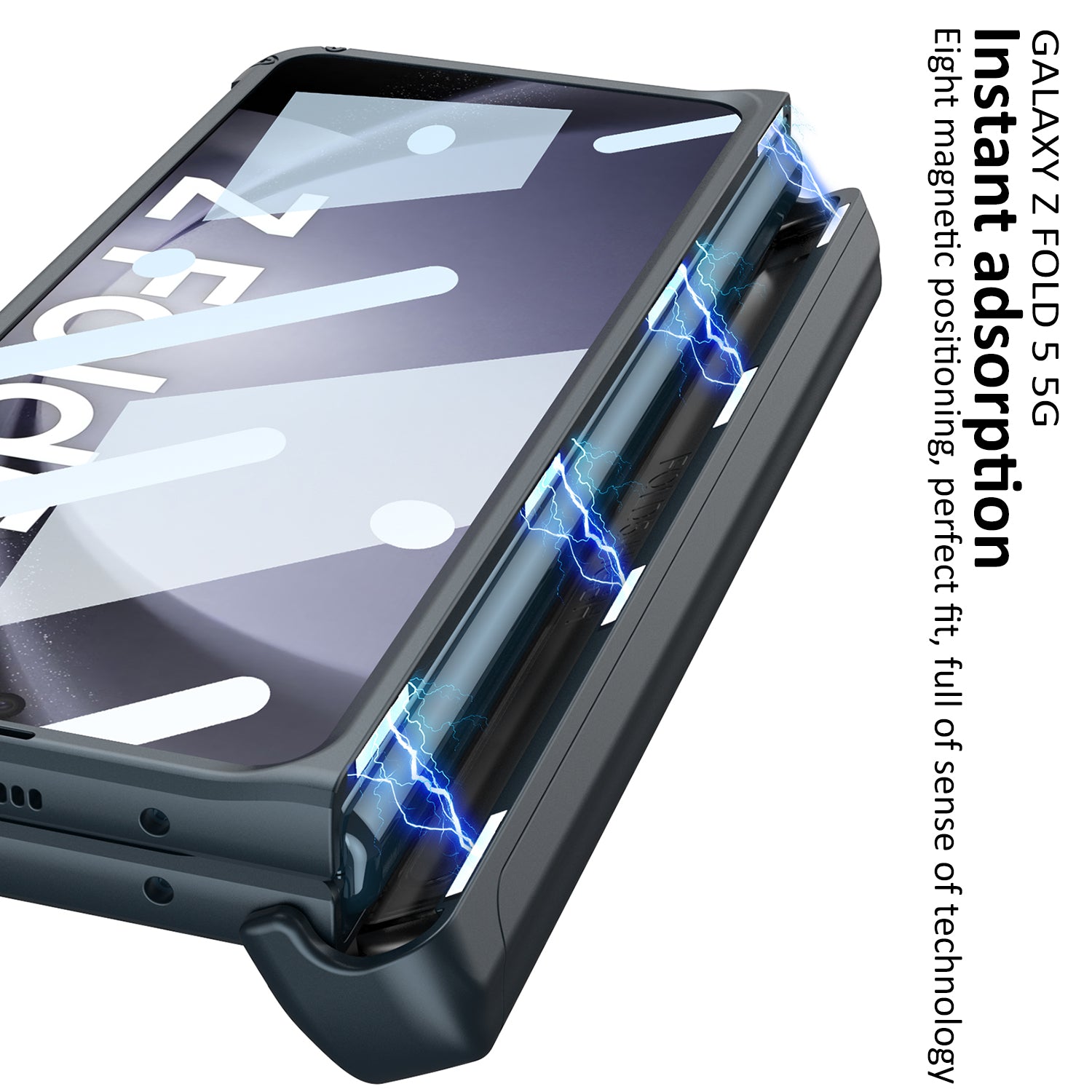 Magnetic Armor All-included Slide Pen Case With Back Screen Glass Hinge Holder Phone Cover For Samsung Galaxy Z Fold3 Fold4 Fold5