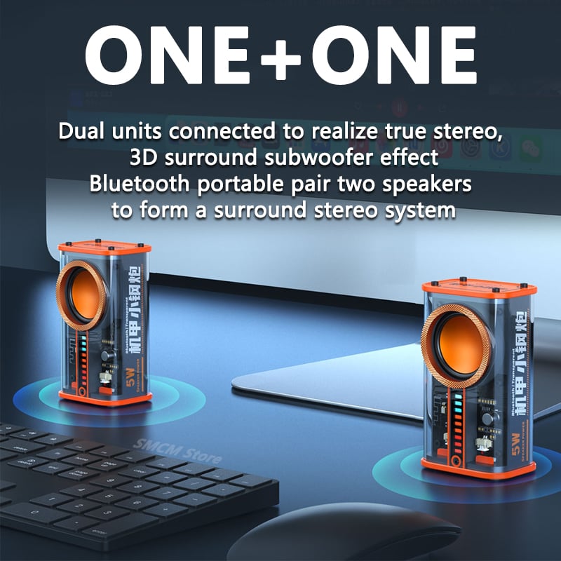 🔥 Last Day Promotion 50% OFF💕Transparent mecha wireless bluetooth speaker
