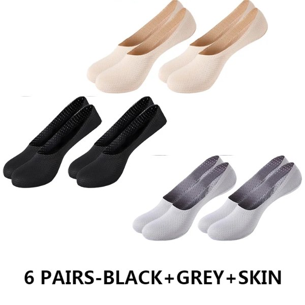 (🔥Last Day Flash Sale-50% OFF) 6PAIRS/SET Breathable Ice Silk Socks-BUY 2 SETS FREE SHIPPING