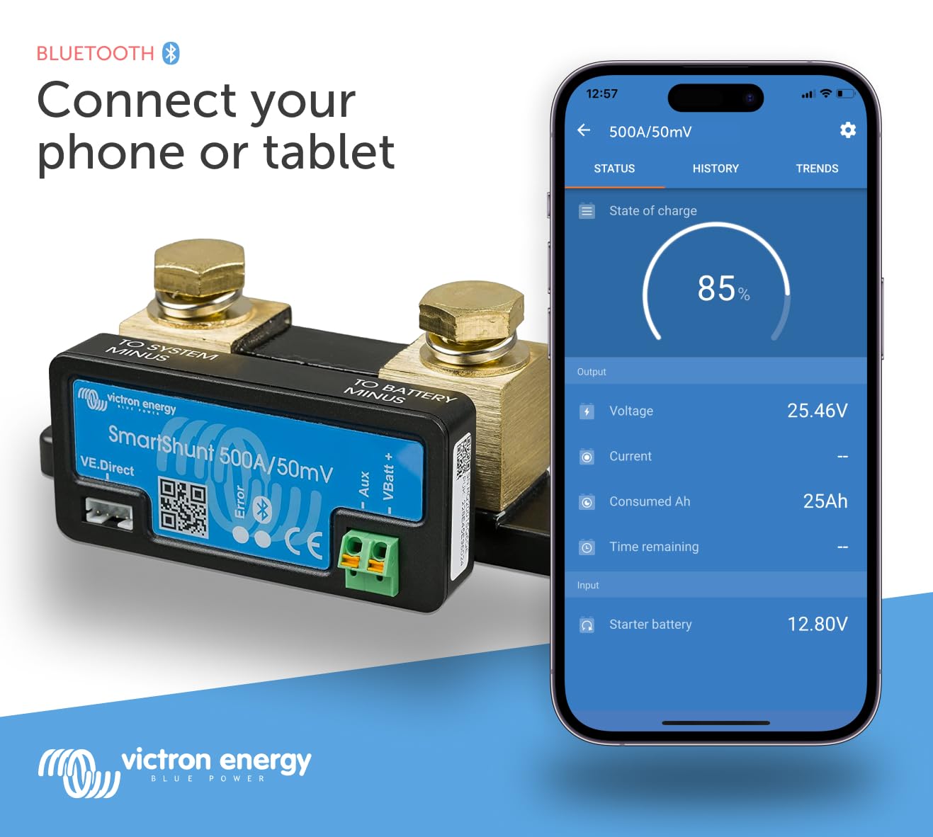 Victron Energy SmartShunt 500 amp Battery Monitor Bluetooth