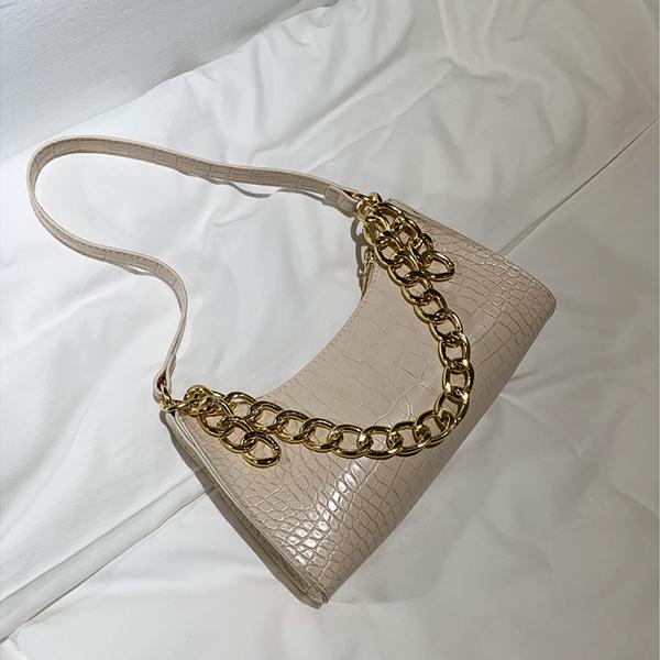 Chicinskates Crocodile Pattern All-Match Baguette Underarm Bag