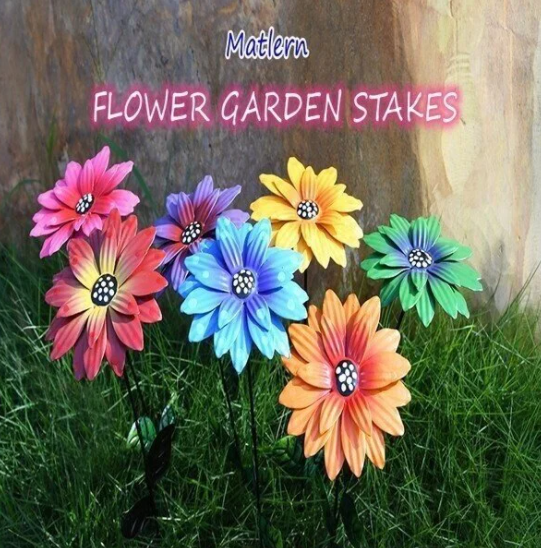 🔥Last Day Special Sale 70% OFF🍀Metal Flowers Garden Stakes🍀