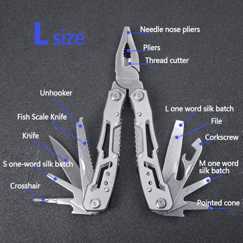 14-In-1 Professional Stainless Steel Multitool Pliers with Safety Locking