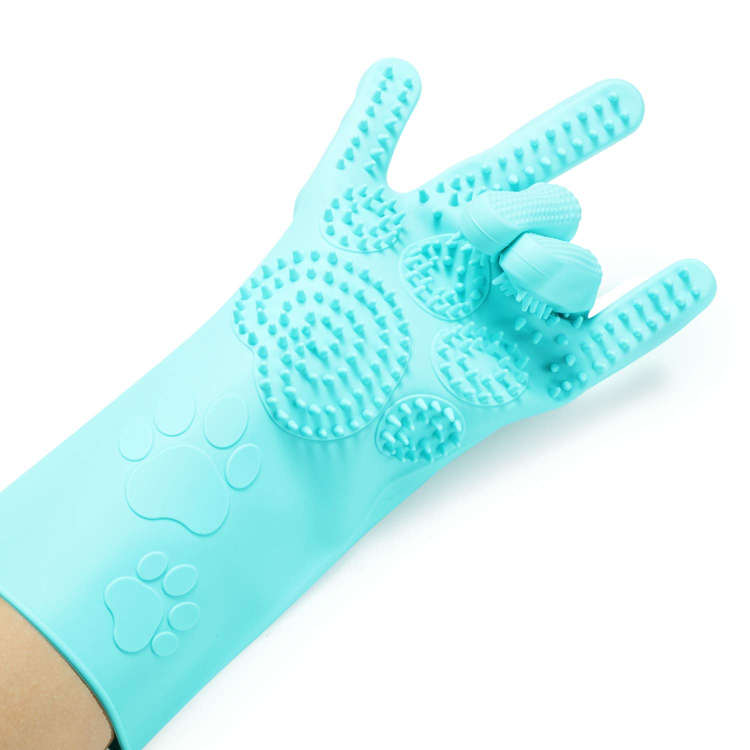 Silicone Hair Removal Gloves with Thick High Density Teeth for Bathing and Messaging
