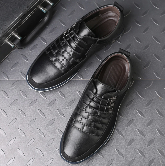 Oxford No-Stripe Orthopedic Leather Shoes