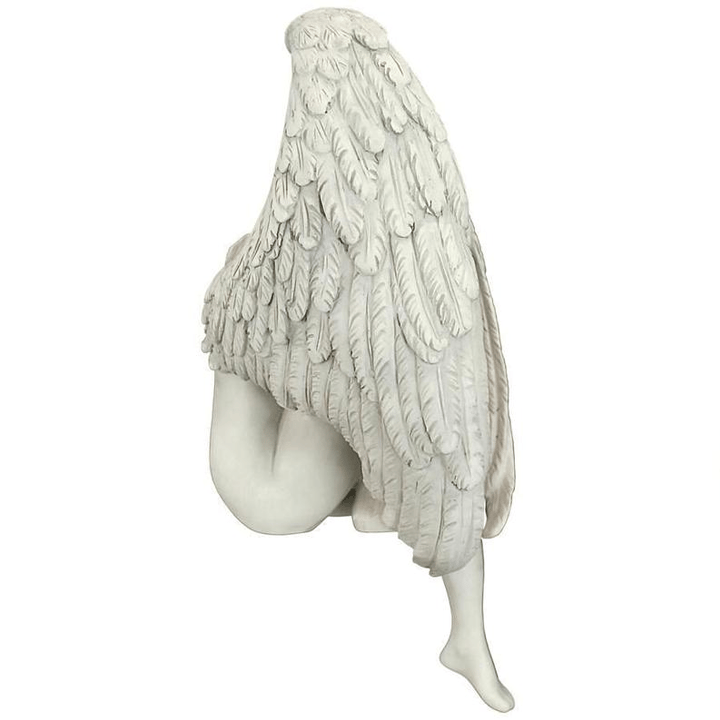 The Anguished Angel Long-Winged Sitting Statue