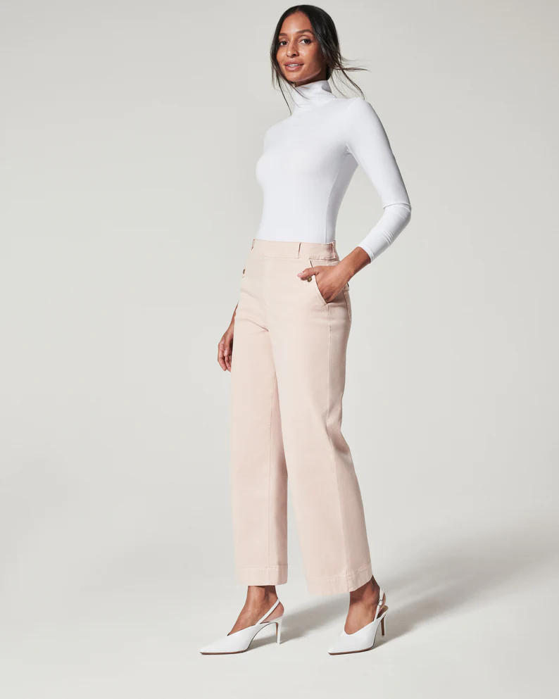 Stretch Twill Cropped Wide Leg Pant (Buy 1 Free Shipping)