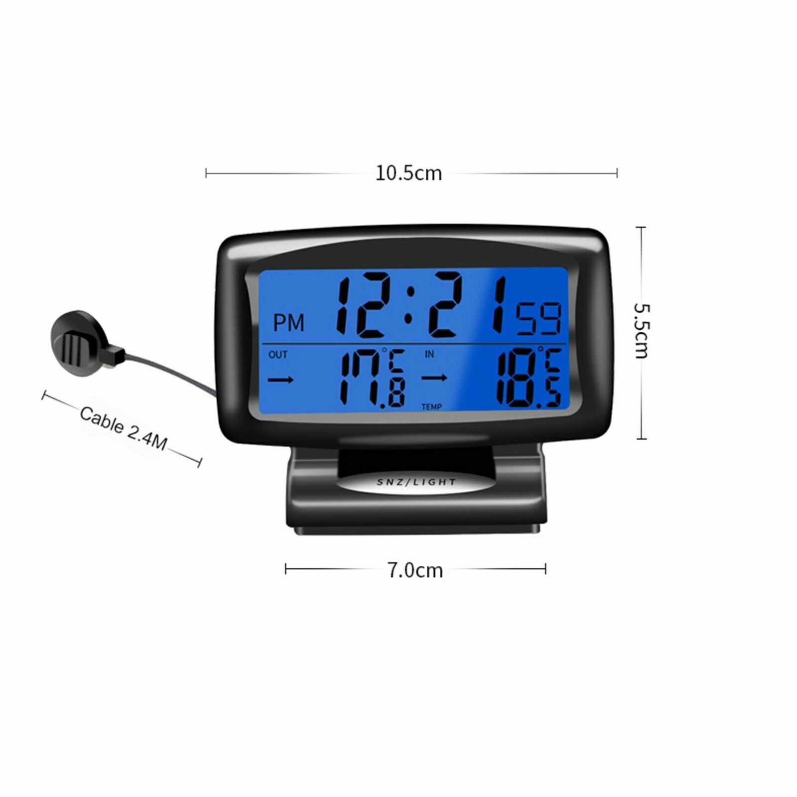Car Digital Compass With Clock In/Out Thermometer Calendar Function Luminous New