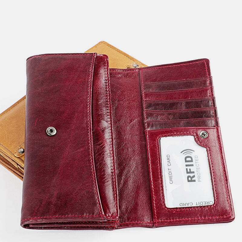 Money Manager RFID Women's Leather Wallet Cellphone Holder Clutch Organizer