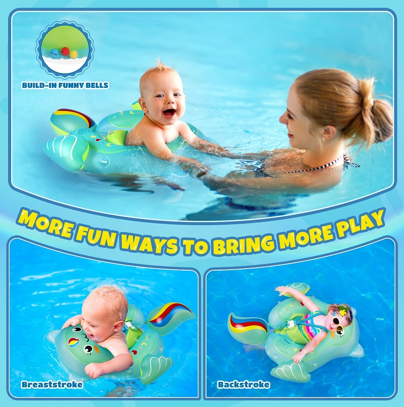 Baby Swimming Pool Float with Removable UPF 50+ Sun Protection Canopy