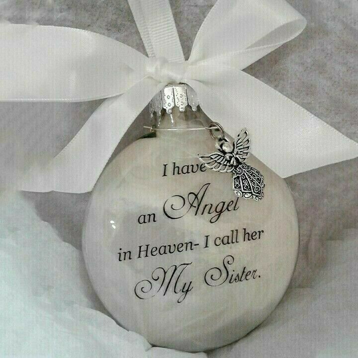 Christmas ornaments feather ball - Angel In Heaven Memorial Ornament.