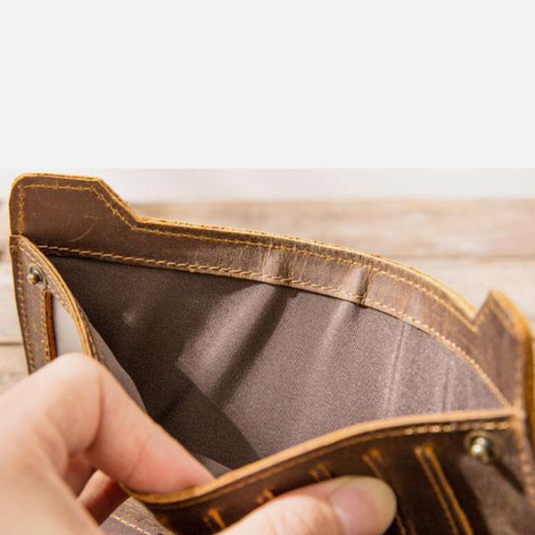 Multi-Card Genuine Leather Two-Fold Wallet Phone Bag