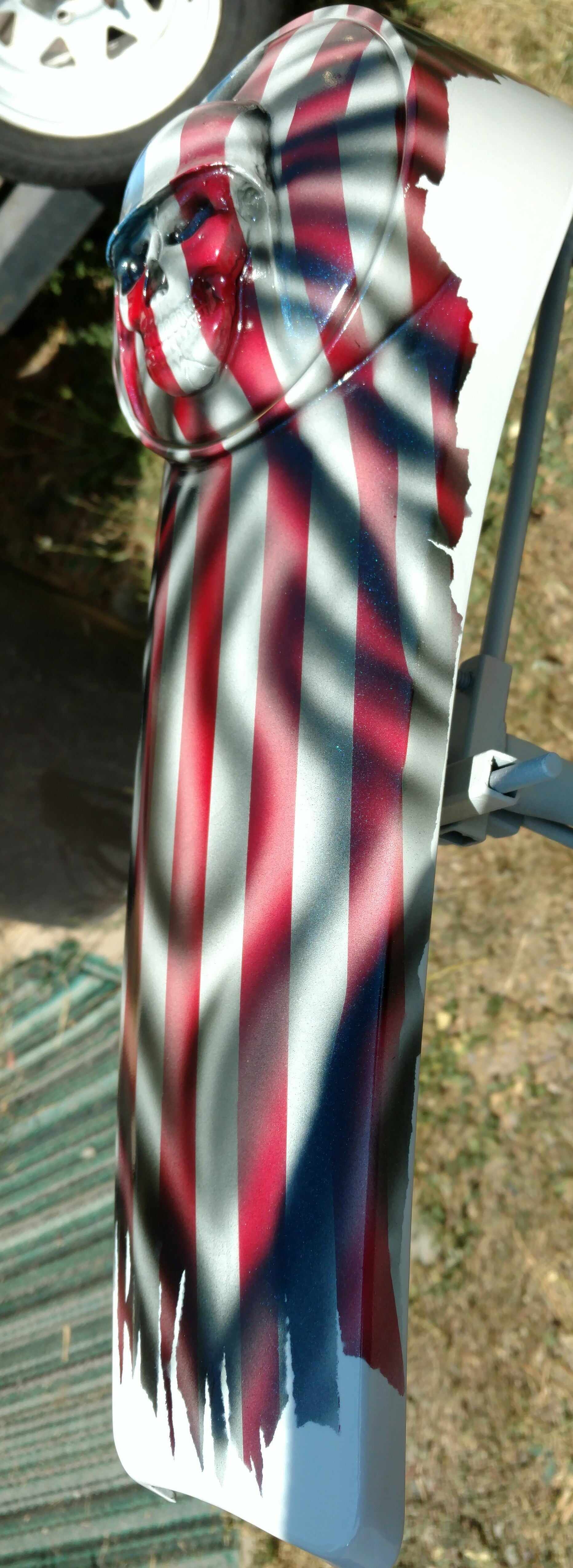 Harley Motorcycle Harley Tattered American Flag Console