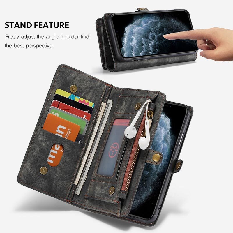 Retro Leather Wallet Phone Bag for iPhone & Samsung &Huawei with Multi-Slot